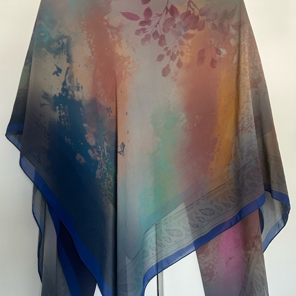 Floral Multicolor Large square hijab scarf crepe 150cm x 150cm